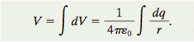 24-5 Potencial devido a uma Distribuição Contínua de Carga No caso de uma distribuição contínua de carga (em um objeto macroscópico), o potencial pode ser calculado (1) dividindo a distribuição em