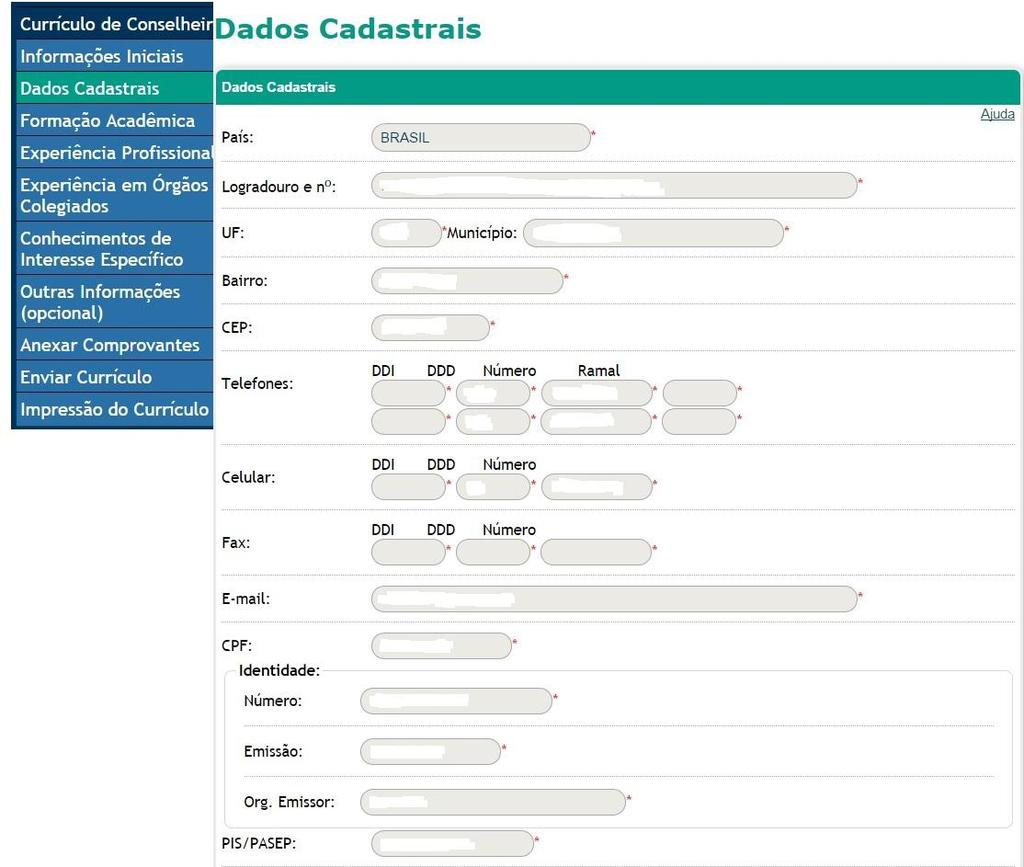 DADOS CADASTRAIS Esclarecimentos das principais dúvidas e orientações para