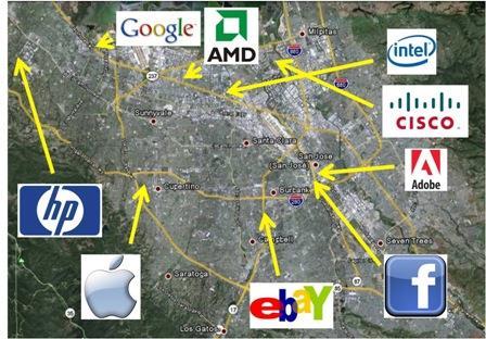 O Vale do Silício surgiu na Califórnia, na década de 1950, e congrega uma enorme gama de empresas ligadas às tecnologias