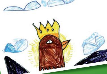 Desenhos representativos da Águia Real elaborados pela alunos