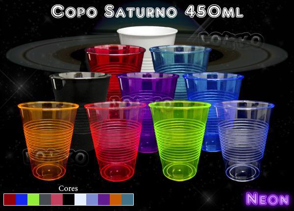 COPO SATURNO 450ml Caixa Fechada com 64 peças por cor R$ 70,40 Sólidas: Preta sólida branca sólida amarela sólida laranja sólida azul sólida pink sólida rosa