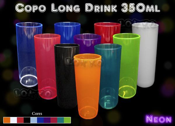 COPO LONG DRINK 350 ml Caixa Fechada com 84 peças por cor R$ 100,80 Sólidas: Preta sólida branca sólida amarela sólida laranja sólida azul sólida pink sólida