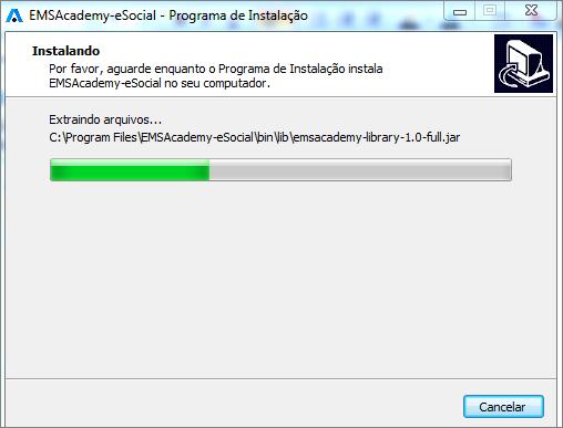 manter o checkbox "Executar EMSAcademy-eSocial" assinalado.