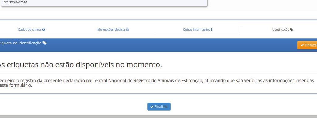 Identificação Etiquetas Em breve disponibilizaremos etiquetas de identificação padronizadas.