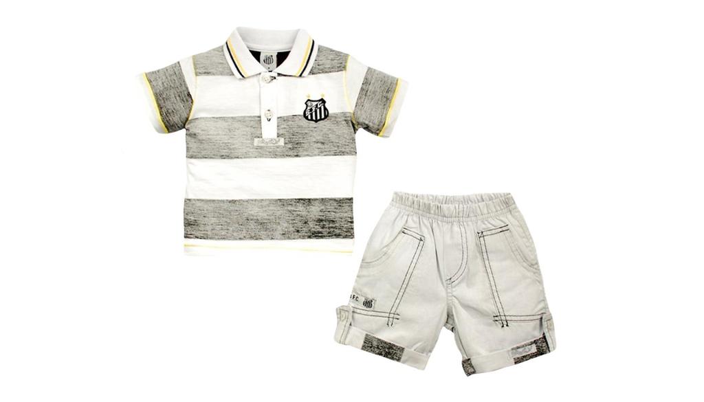 Conjunto Polo e Shorts Curto Menino TAM.