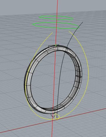 2. Repita o processo, utilizando a curva aberta como rail e a semi-circunferência indicada