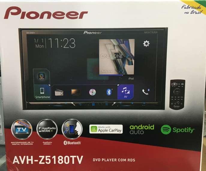 Multimídia Pioneer 7 AVH-Z5180TV Tela de 7, TV Digital, CD/DVD, Rádio, USB, Bluetooth, câmera de ré.
