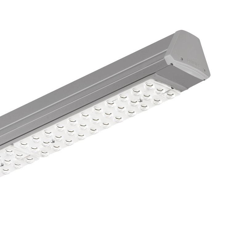 Características Quadros LED de potência média; unidade LED substituível Eficiência até 138 lm/w Tabuleiros de controlo LED para calhas de comprimento T5 e TL-D (emissão de lúmens elevada); tabuleiros
