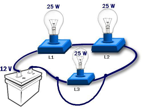 16) PARA RESPONDER AS QUESTÕES ABAIXO ANALISE A FIGURA A SEGUIR: a) Sendo 12V a tensão nominal de cada lâmpada, determine a resistência total do circuito de acordo com a associação das lâmpadas.