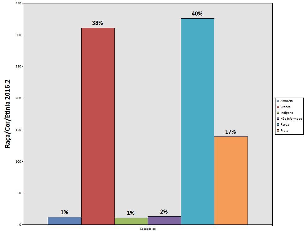 O número de estudantes pretos/as e pardos/as tomados conjuntamente representa a maioria dos/as bolsistas, perfazendo um total de 57%. Houve um aumento desta parcela em comparação a 2015.