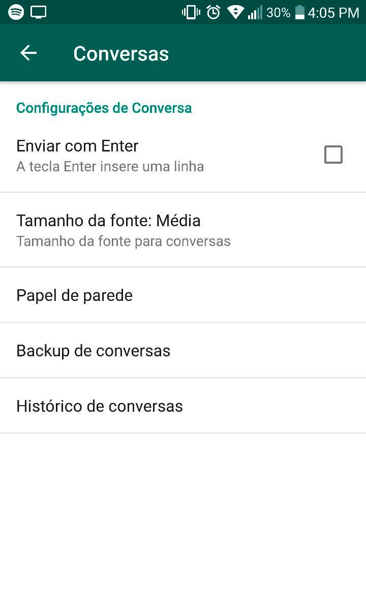 5. Enviar com ou sem ENTER O padrão é que, quando você usa a tecla Enter do teclado, ele mande a mensagem imediatamente.