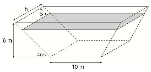 Nessas condições, quando os raios solares incidirem perpendicularmente ao plano do chão, a área da sombra da barraca projetada no chão, em m², será: a) 4 3 b) 4 11 c) 4 15 d) 8 3 e) 8 11 Questão 10 A