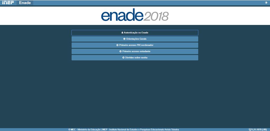 Página de acesso: http://enade.inep.gov.