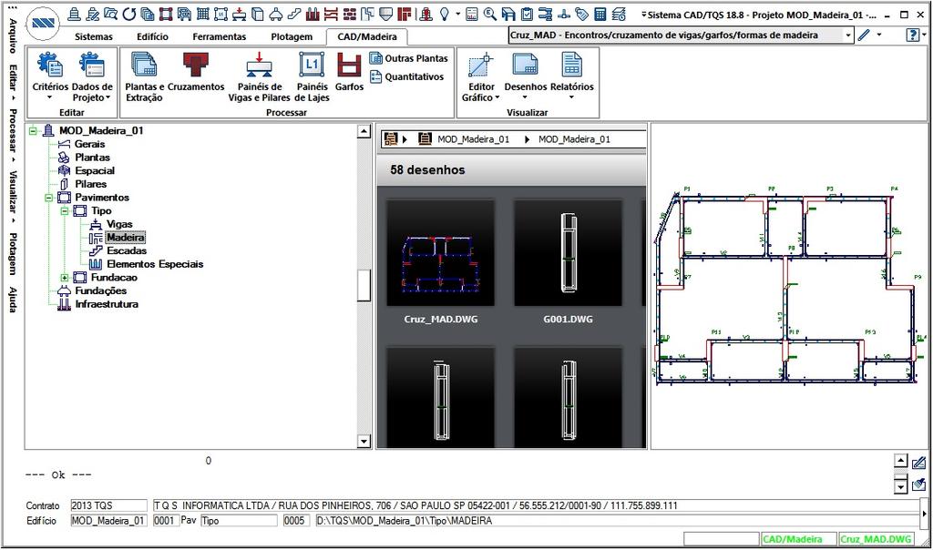 Madeira Tour Para abrir o programa que permite o acesso ao sistema TQS-Madeira, dê dois cliques sobre o ícone de atalho CAD TQS para Windows disponível na Área de trabalho do Windows.