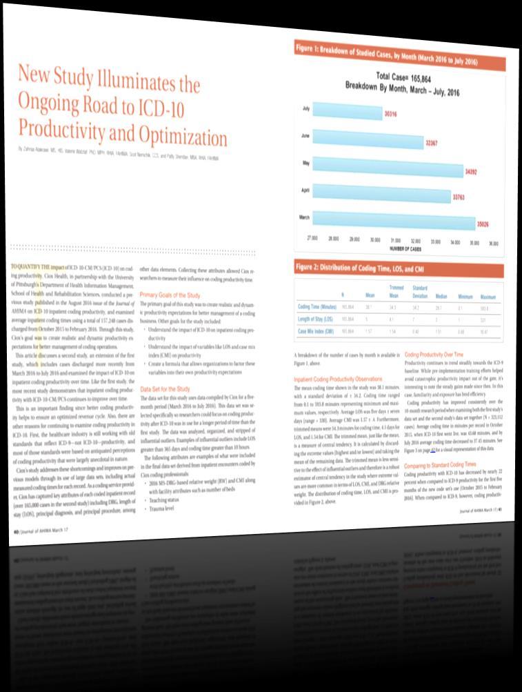 2.2 Produtividade A experiência nos EUA New study Illuminates the ongoing road to ICD-10