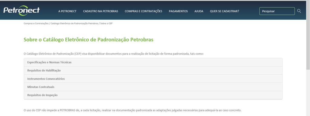 IV. Catálogo Eletrônico de Padronização Petrobras Os Documentos