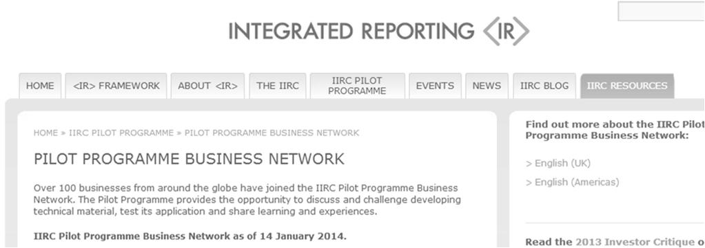 The International Integrated Reporting Council (IIRC) www.theiirc.