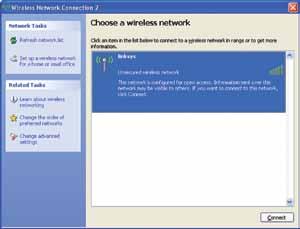 Configuração integrada da rede sem fios do sistema operativo Nova ligação sem fios Para ligar a uma nova rede sem fios: 1.