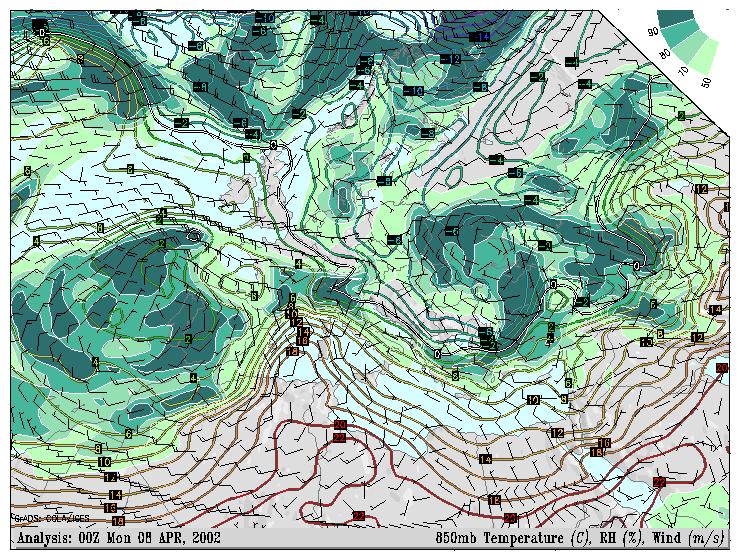 Visualização Científica: Exemplos Visualização de um Mapa meteorológico