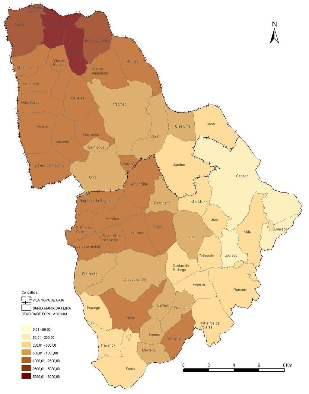 Assegurar a qualidade de vida das populações Densidade populacional à