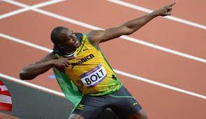 Usain Bolt: recordista mundial dos 100 em (9,58 segundos) e 200 metros