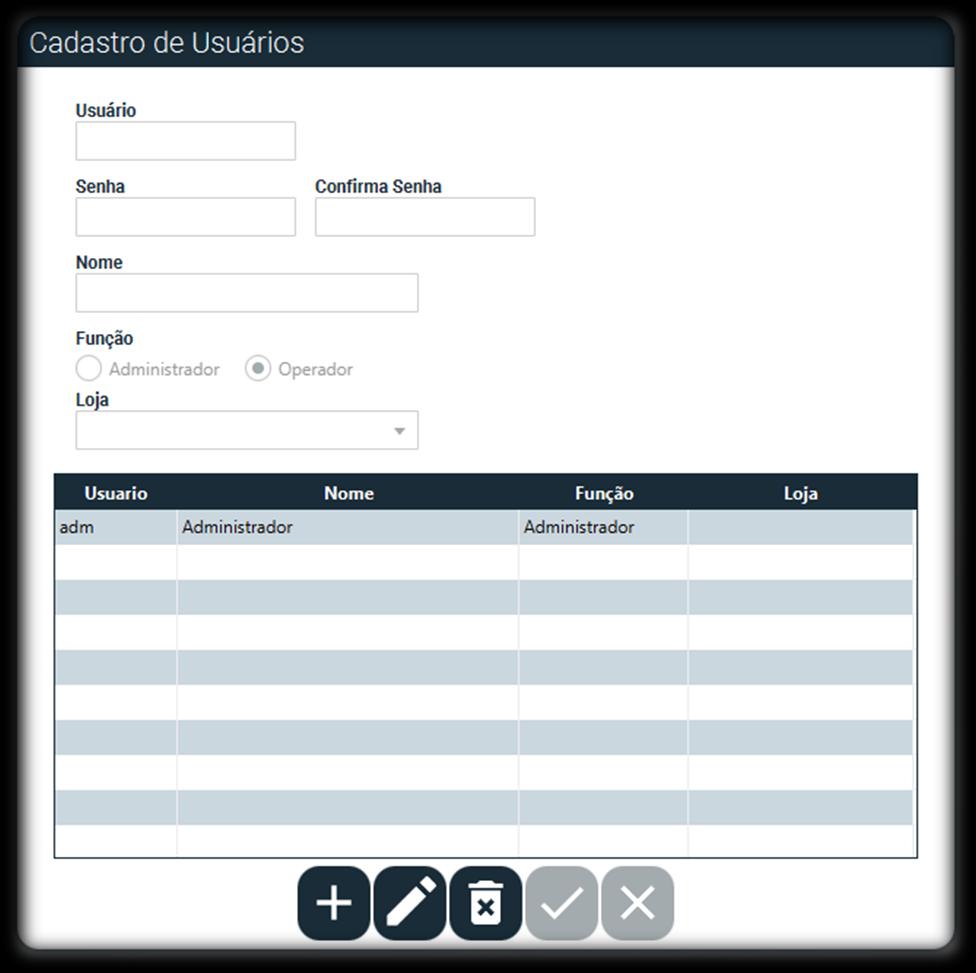 4) Cadastro de Usuário Para cadastrar um usuário, clique no botão Clique no botão para