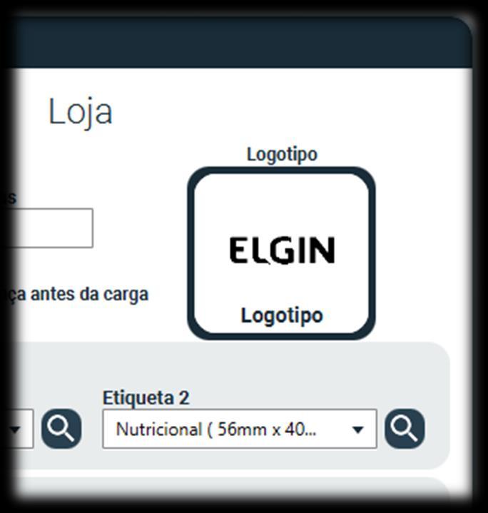 precisa escolha um layout de etiqueta que contenha o logotipo exemplo ELGIN, caso contrário não será