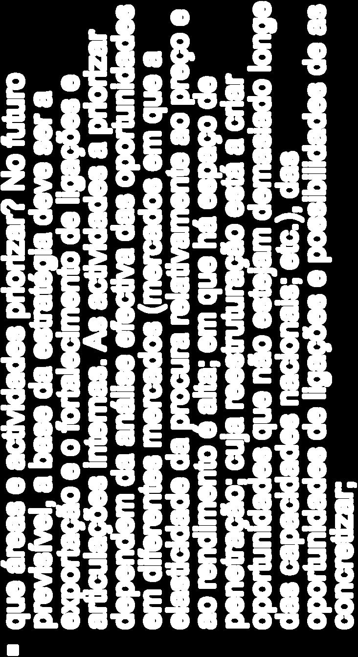 As actividades a priorizar dependem da análise efectiva das oportunidades em diferentes mercados (mercados em que a elasticidade da procura