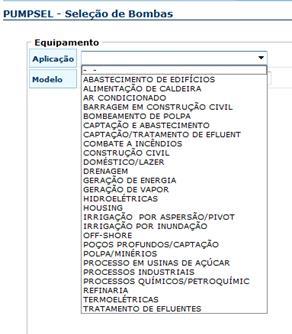 Escolhido o fabricante, com a aplicação da instalação a ser projetada, escolhemos o modelo da bomba.