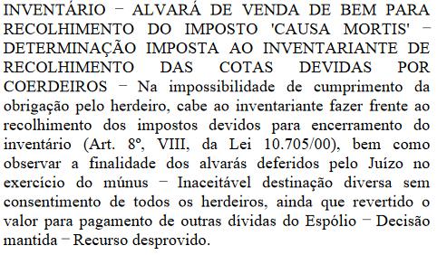 Agravo de Instrumento nº