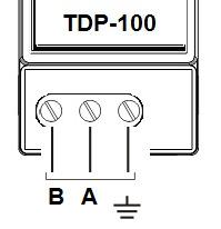 Alimentação O TDP-100 deve ser alimentada através dos bornes + e - com tensão de 24V com faixa de 20.4 a 28.8Vdc.