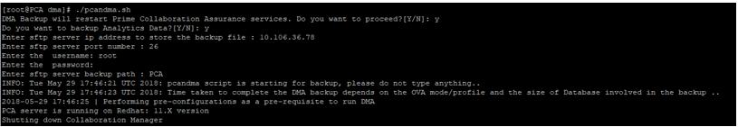 /USER1/PCA/pca o APC é o hostname do server (o backup será