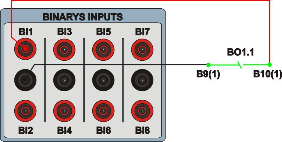 1.3 Entrada Binária INSTRUMENTOS PARA TESTES ELÉTRICOS Ligue a entrada binária do CE-6006 à saída binária do relé, BI1