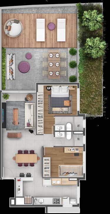 APARTAMENTO GARDEN Apartamento garden 204 com 138,66m² 04 03