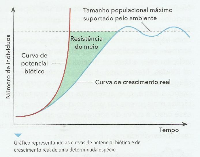 CRESCIMENTO POPULACIONAL As populações apresentam padrões característicos de crescimento, denominados formas de crescimento populacional; Curvas de crescimento populacional: Potencial biótico ou