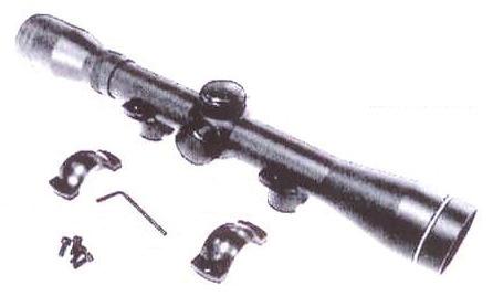 Fixação da luneta as bases de sua montagem na arma O modelo 4 x 20 já é fornecido com as bases montadas na luneta.