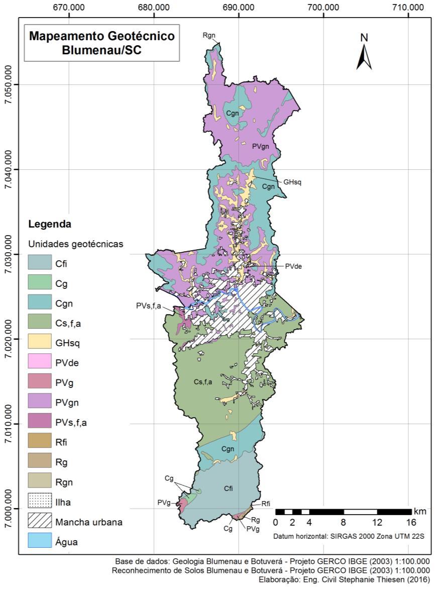 121 Mapa 10 Mapeamento Geotécnico Blumenau/SC.