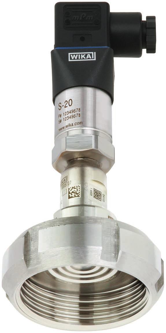 Pressão Sensor de pressão de alta qualidade montado com selo diafragma Com conexão rosqueada SMS Modelo DSS19T Folha de dados WIKA DS 95.