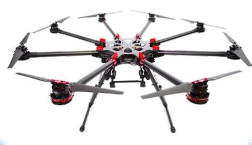 VANT: Marca:Dji Modulo:S1000 Tipo: Octocopter Autonomia: 12 Minutos Takeoff: 15kg Capacidade de levantamento topográfico: 10 hect por voo (nas melhores condições) Peso