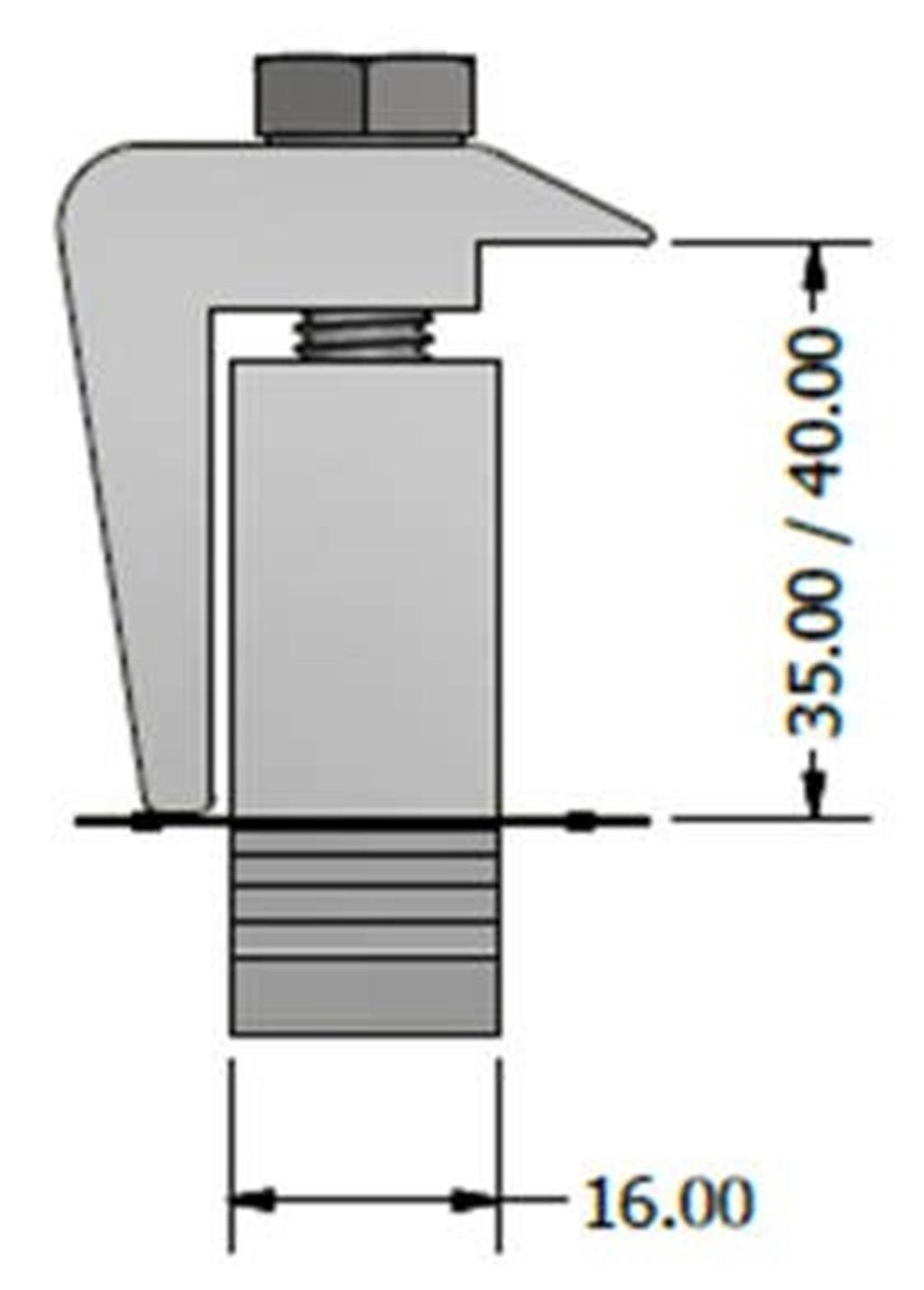 Grampo Terminal Aplicação: Grampo terminal de fixação para módulos com espessura de 35 ou 40 mm.