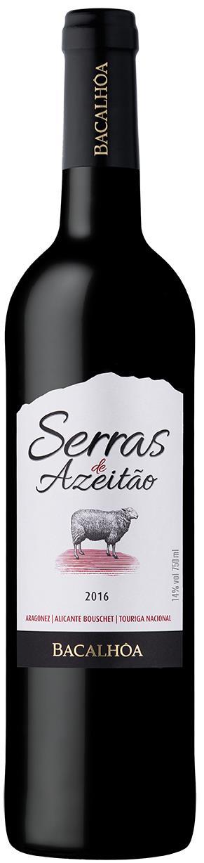 Bacalhôa Serras de Azeitão Península de Setúbal 16 a 18ºC 14,0% vol Syrah, Aragonez, Merlot e Touriga Nacional.