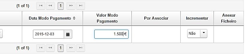 Clica em Guardar e enquanto o modo de pagamento ainda não estiver associado a qualquer documento de despesa, aparecerá no campo Por associar, o valor total do modo de pagamento.