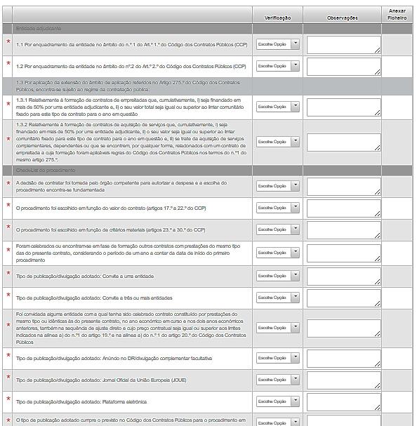 Em seguida, é presente uma lista de verificação sobre o enquadramento