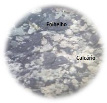 a b Na sequência, de 100 até 200 metros de profundidade, continua a predominância do calcarenito com a coloração de cinza mais claro contendo calcita e dolomita, com destaque de uma
