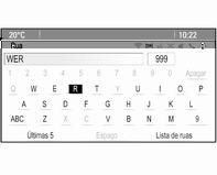 46 Navegação Para alterar a disposição das letras no teclado de letras, seleccionar o botão do ecrã ABC no lado esquerdo do teclado. As letras são agora dispostas por ordem alfabética.