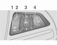 94 Introdução Controlos áudio do volante 1 Botão xn Pressão: terminar/recusar chamada... 124 ou fechar lista de chamadas... 124 ou activar/desactivar a função silêncio.