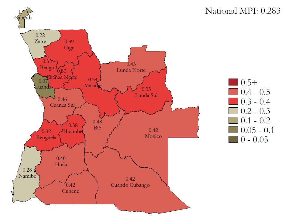 Pobreza multidimensional nas províncias Fig. 11.