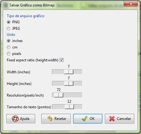 6.7 Salvando os gráficos gerados Com exceção do gráfico de ramos-e-folhas, os gráficos gerados são mostrados numa nova janela,