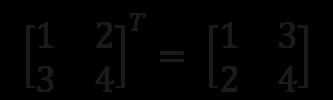 Transposta a matriz transposta, simbolizada pela letra T sobrescrito, tem