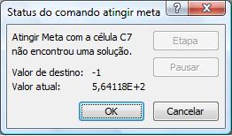 Nestas situações, você precisa ter cuidado para que a célula de entrada não contenha um valor estranho (o que aconteceu foi que houve falha na iteração que tentou